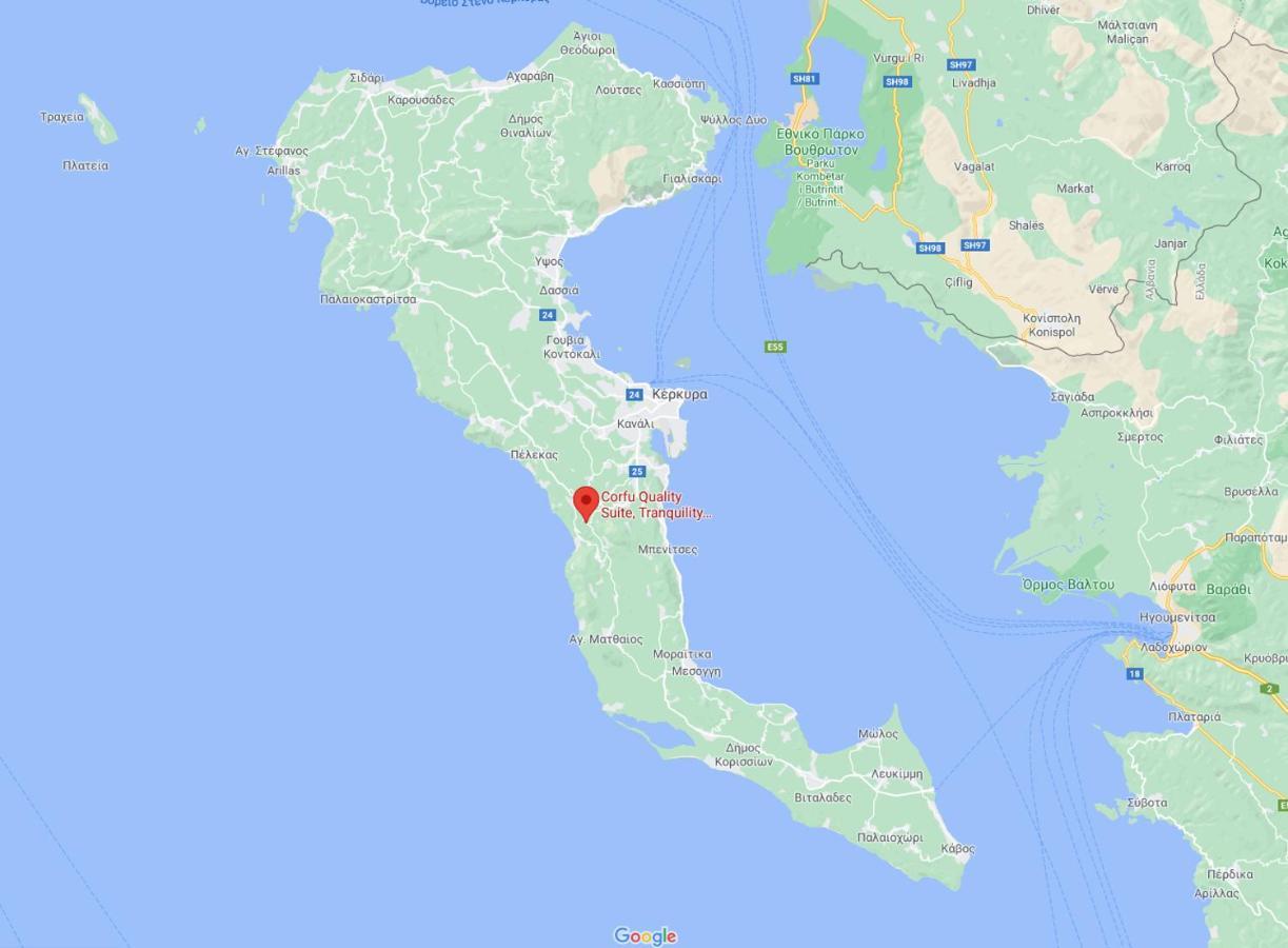 Corfu Luxury Apartment, Tranquility, Mountain & Sea Views Agios Gordios  Esterno foto
